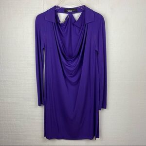 Roland Mouret Dress 6 Purple Long Sleeves Draped
